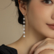 长款 珍珠流苏耳环轻奢设计感小众显脸小耳饰日常显脸小耳钉新秋冬