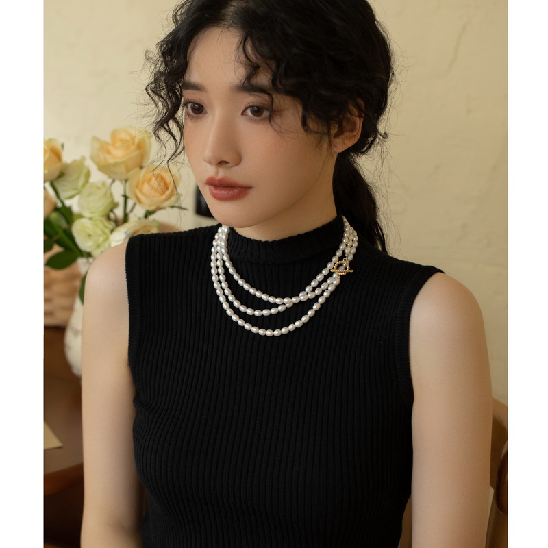 珍珠毛衣链女多层项链不掉色