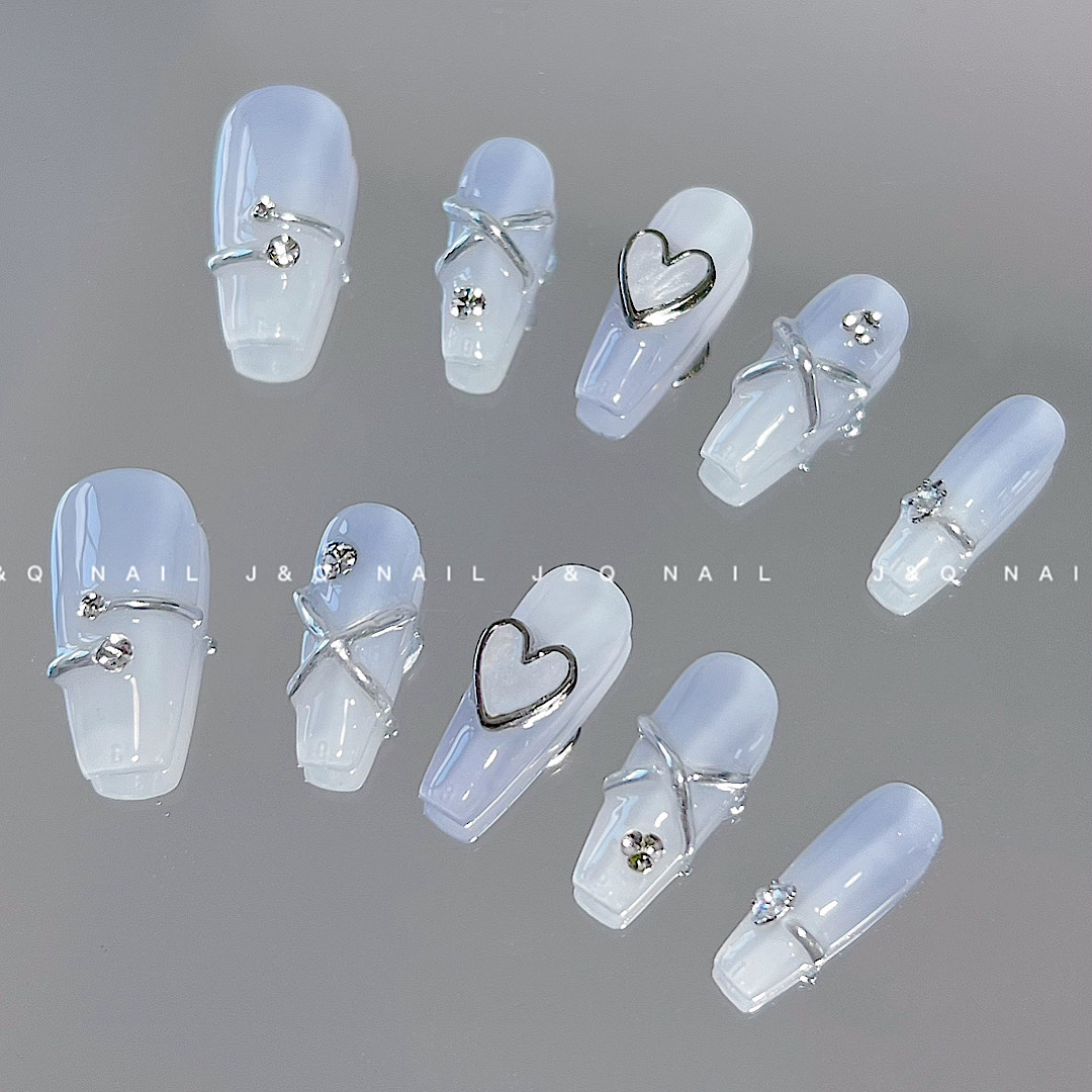 JQ.NAIL【镜】手工定制魔镜粉戒指美甲美甲指甲贴片美甲穿戴甲-封面