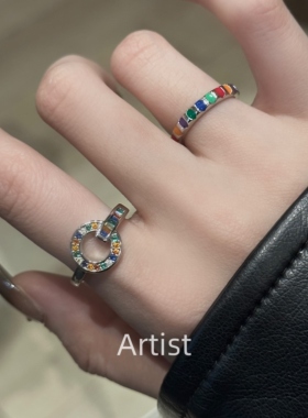 轻奢高级感镶钻锆石钛钢戒指女