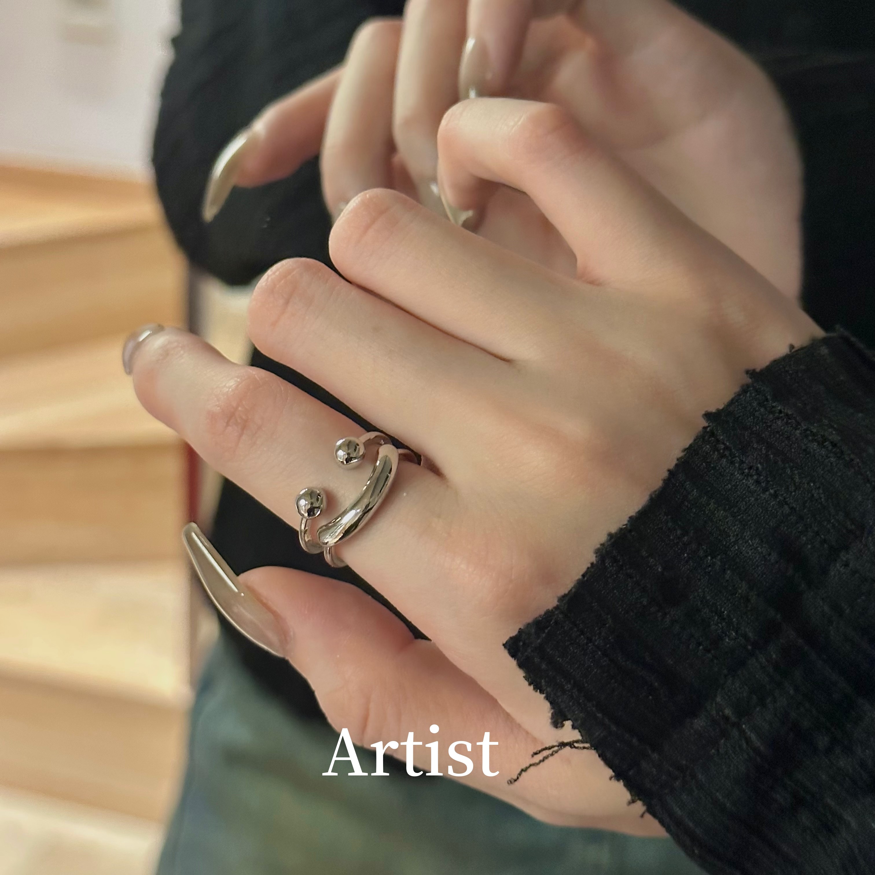 微笑金属戒指女ins小众设计