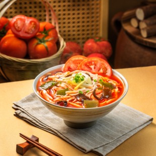 1盒新疆番茄非油炸待煮半干山药鲜面 太二番茄浓汤面 天猫U先