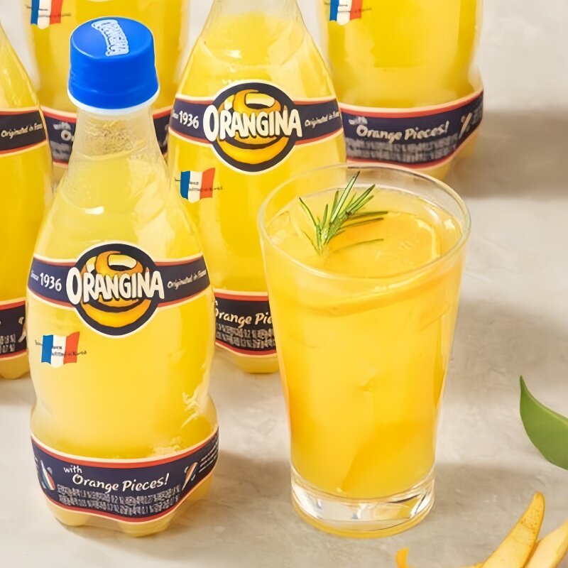 韩国直邮ORANGINA橙子味爽口碳酸饮料420ml瓶包装新款有沉淀汽水