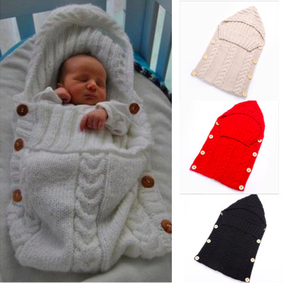 Newborn Baby Wrap Swaddle Blanket Knit Sleeping Bag 06 Mon