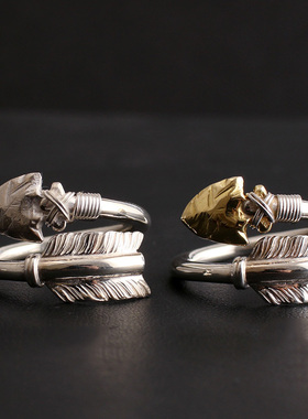 FuGui复古做旧弓箭手工制作小众箭矢戒指高桥吾郎风格指环男潮ins