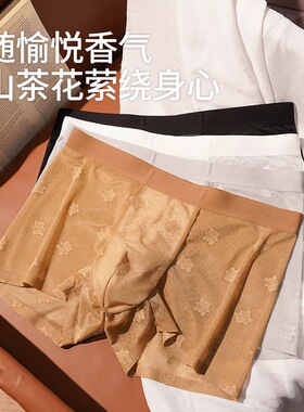 2026新款夏季男士内裤冰丝薄款网孔网纱半透明四角性感男生内裤男