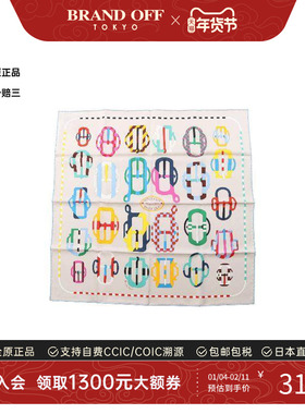 中古Hermes爱马仕女S级99新scarf围巾丝绸围巾/丝巾灰色