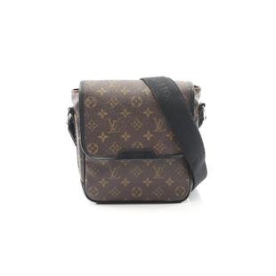中古LV路易威登男包A级95新Bus 防水帆布斜挎包棕色 PM涂层