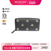 中古Gucci古驰女A级95新long wallet长钱包牛皮长钱包黑色正品