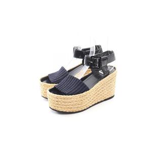 中古Celine赛琳女A级95新Sandals凉鞋漆皮鞋黑色