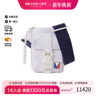 中古LV路易威登男包A级95新Shoulder 防水帆布斜挎包 bag肩包涂层