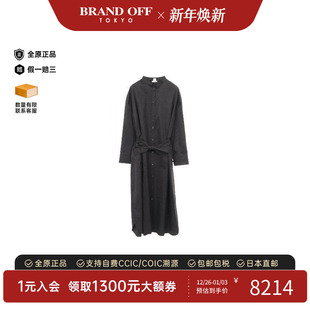 中古Hermes爱马仕女A级95新one piece连衣裙棉上衣黑色BRANDOFF