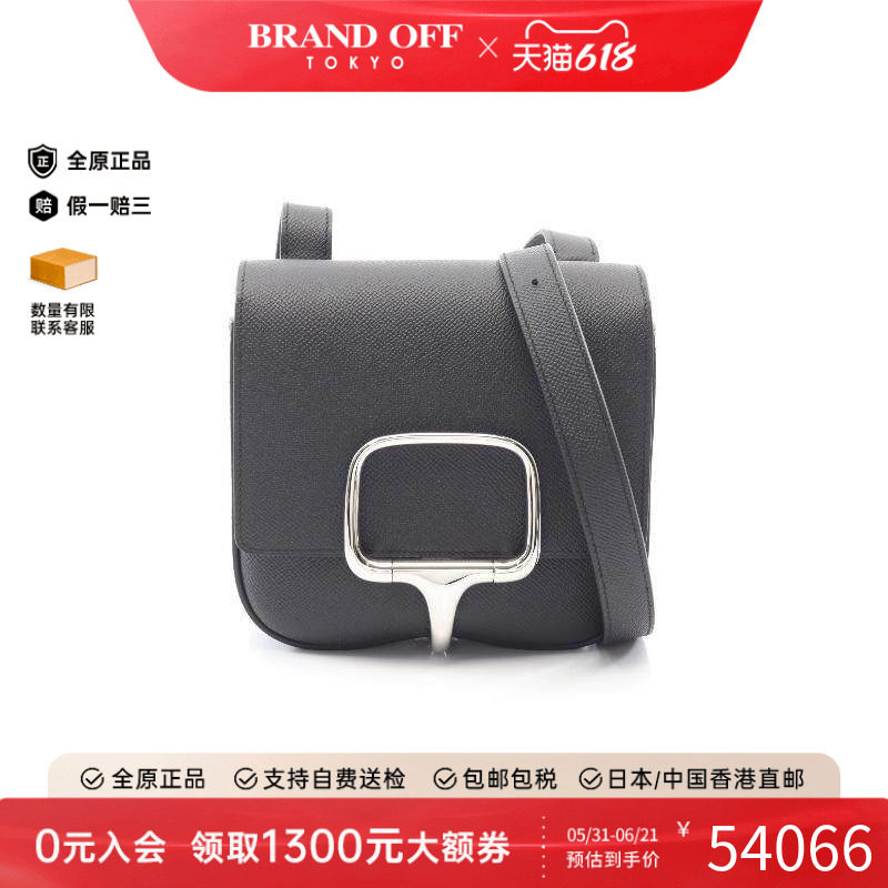 中古Hermes爱马仕女包S级99新Shoulder bag肩包牛皮斜挎包黑色