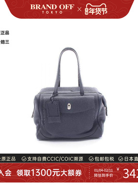 中古Hermes爱马仕男包A级95新Handbag手包牛皮手提包蓝色