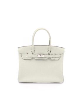 中古Hermes爱马仕女包A级95新birkin 30铂金包 30牛皮手提包绿色