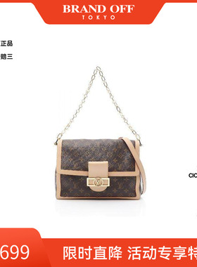 中古LV路易威登女包A级95新shoulder bag斜挎包帆布单肩包棕色