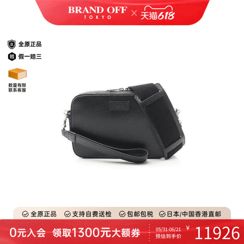 中古Gucci古驰男包S级99新Shoulder bag肩包牛皮斜挎包黑色正品