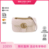 中古Gucci古驰女包S级99新Marmont马蒙包牛皮斜挎包白色正品 时尚