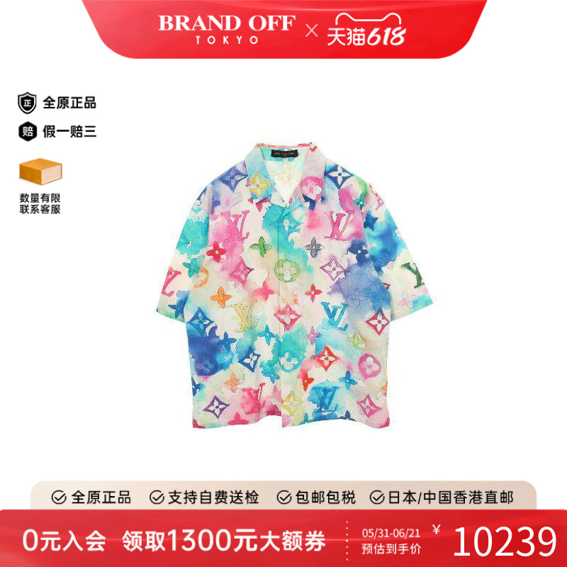 中古LV路易威登男A级95新tops上衣棉上衣白色