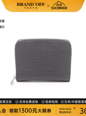 中古LV路易威登男A级95新coin case零钱包牛皮零钱包黑色BRANDOFF