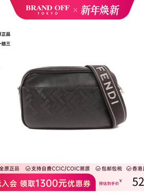中古Fendi芬迪女包B级9新Camera Bag相机包牛皮斜挎包黑色正品