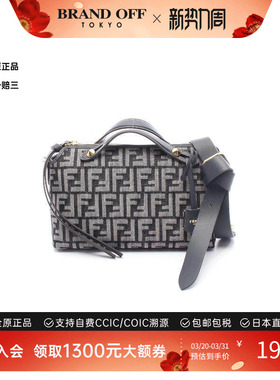 中古Fendi芬迪女包S级99新Handbag手包牛仔布斜挎包蓝色