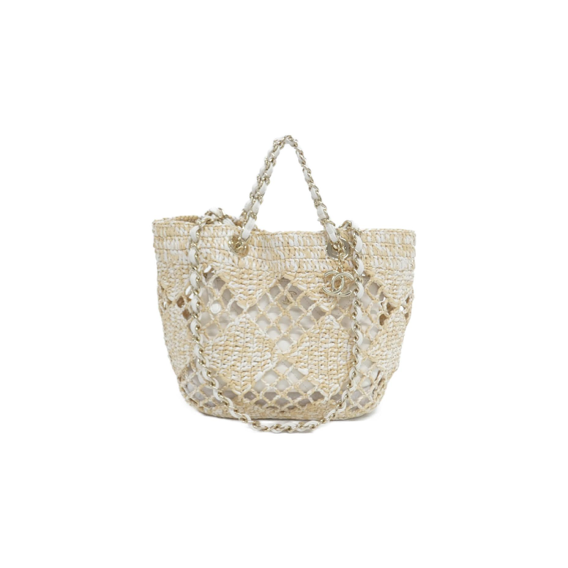 中古CHANEL香奈儿通用A级95新l AS4714 Bag编织链条单肩手提包