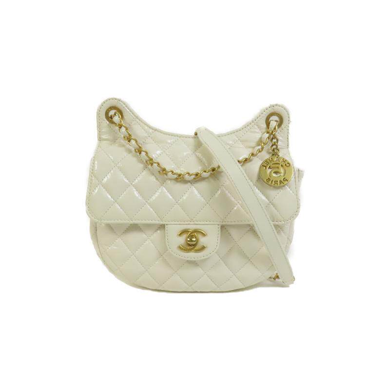 中古Chanel香奈儿女包A级95新shoulder bag斜挎包牛皮斜挎包白色