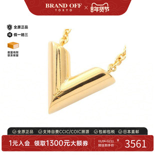 中古LV路易威登女A级95新necklace项链镀金金属项链金色
