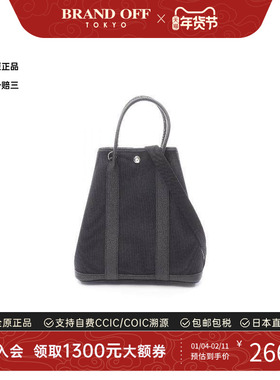 中古Hermes爱马仕女包A级95新Tote Bag托特包棉斜挎包黑色正品