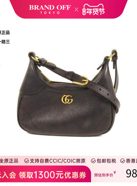中古Gucci古驰女包A级95新Shoulder bag肩包牛皮斜挎包黑色HK正品