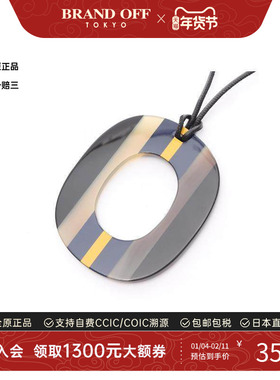 中古Hermes爱马仕女A级95新necklace项链镀金金属项链黑色正品