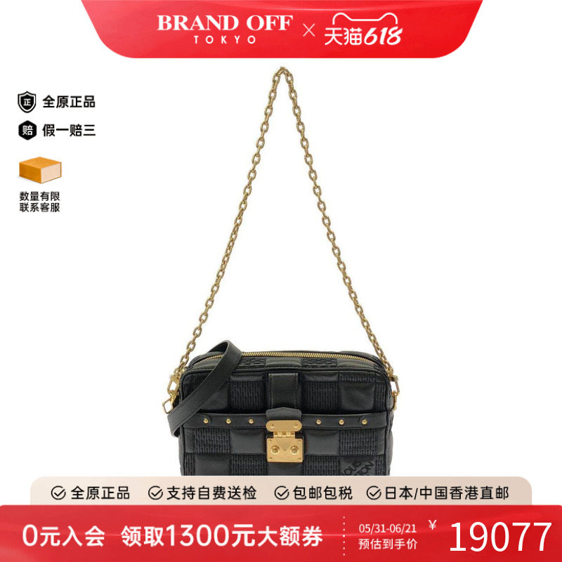 中古LV路易威登通用A级95新Giant Troca相机包拼接棋盘格斜挎包