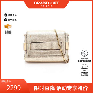 中古Chloe克洛伊女包A级95新shoulder bag斜挎包漆皮斜挎包金色