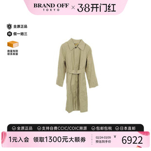 中古Burberry博柏利男A级95新trench coat风衣帆布外套浅褐色
