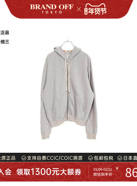 中古Hermes爱马仕男BC级Parker连帽衫编织品上衣灰色时尚BRANDOFF