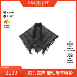 中古Gucci古驰女A级95新Stall披肩围巾羊毛围巾/丝巾灰色