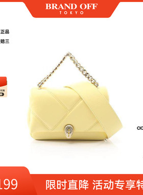 中古Bvlgari宝格丽女包A级95新2WAY两用款羊皮斜挎包黄色BRANDOFF
