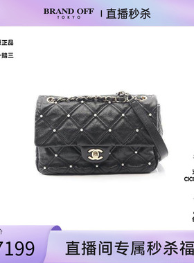 中古Chanel香奈儿女包A级95新chain shoulder链条肩带羊皮单肩包