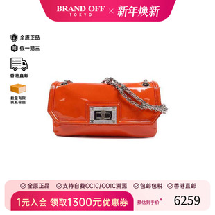 中古Chanel香奈儿女包B级9新shoulder bag斜挎包漆皮单肩包红色
