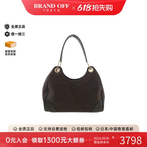 中古GUCCI古驰帆布单肩女包