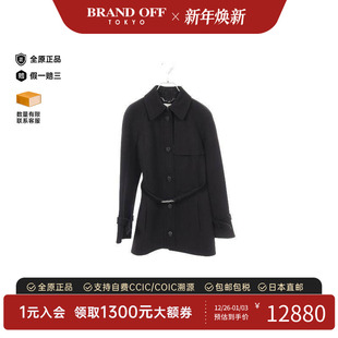 中古Fendi芬迪女A级95新coat风衣外套羊毛外套黑色正品 BRANDOFF