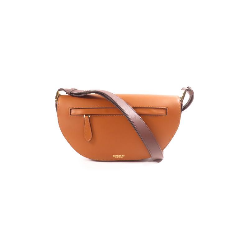 中古Burberry博柏利女包B级9新Shoulder bag肩包牛皮斜挎包棕色
