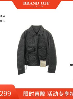 中古LV路易威登男A级95新Jacket夹克外套牛皮外套黑色BRANDOFF