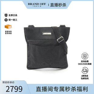 中古Gucci古驰女包B级9新Shoulder bag肩包帆布斜挎包黑色正品