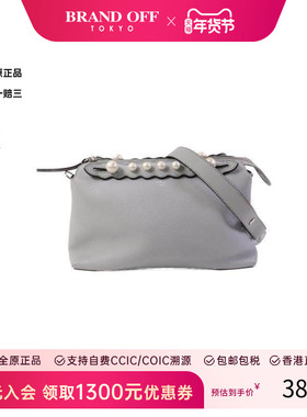 中古Fendi芬迪女包A级95新shoulder bag斜挎包牛皮斜挎包灰色