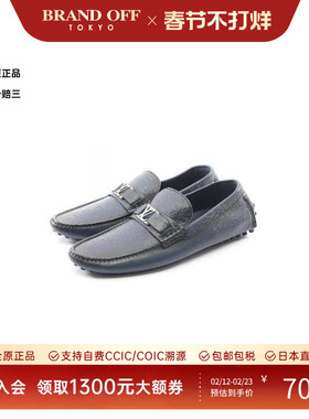 中古LV路易威登男A级95新casual shoes休闲鞋牛皮鞋蓝色