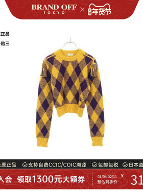 中古Burberry博柏利女S级99新sweater毛衣羊毛上衣黄色