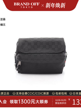 中古Gucci古驰男包S级99新Shoulder bag肩包尼龙斜挎包黑色正品