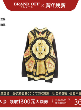 中古Hermes爱马仕女A级95新tops上衣丝绸上衣黑色正品BRANDOFF